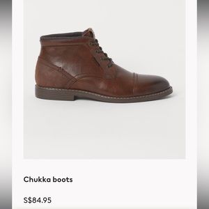Men’s Chukka Boots H&M Brown Size 11.5 (45 EU)